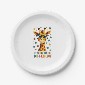 It's Ok To Be Different Giraffe Autism Awareness B ペーパープレート