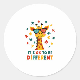 It's Ok To Be Different Giraffe Autism Awareness B ラウンドシール