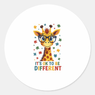 It's Ok To Be Different Giraffe Autism Awareness B ラウンドシール