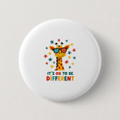 It's Ok To Be Different Giraffe Autism Awareness B 缶バッジ (正面)