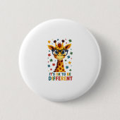 It's Ok To Be Different Giraffe Autism Awareness B 缶バッジ (正面)