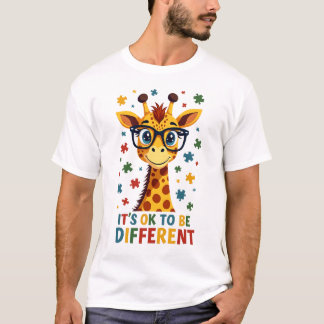 It's Ok To Be Different Giraffe Autism Awareness B Tシャツ