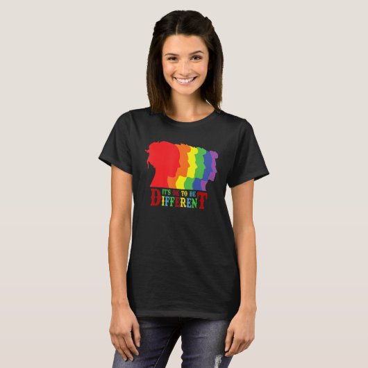 It's Ok To Be Different LGBTQ Pride LGBT Ally Rain Tシャツ (正面フル)
