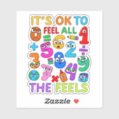 Its OK to Feel Numbers Cute Kids Sticker シール (シート)