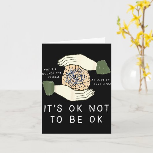 Its Ok To Not Be Ok Suicide Prevention Awareness B カード (黄色い花)
