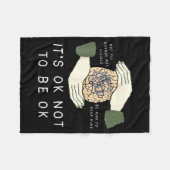 Its Ok To Not Be Ok Suicide Prevention Awareness B フリースブランケット (正面(横))