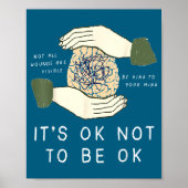 Its Ok To Not Be Ok Suicide Prevention Awareness B ポスター (正面)