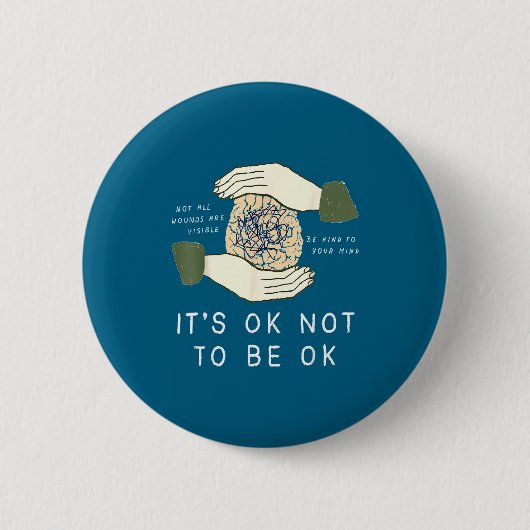 Its Ok To Not Be Ok Suicide Prevention Awareness B 缶バッジ (正面)