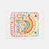 Its Okay to Be Different Neurodiversity Autism フリースブランケット (正面(横))