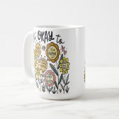 It's Okay To Boho Floral Coffee Mug コーヒーマグカップ (正面左)