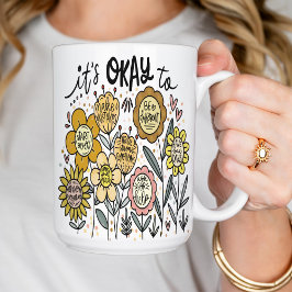 It's Okay To Boho Floral Coffee Mug コーヒーマグカップ