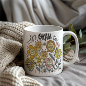 It's Okay To Boho Floral Coffee Mug コーヒーマグカップ