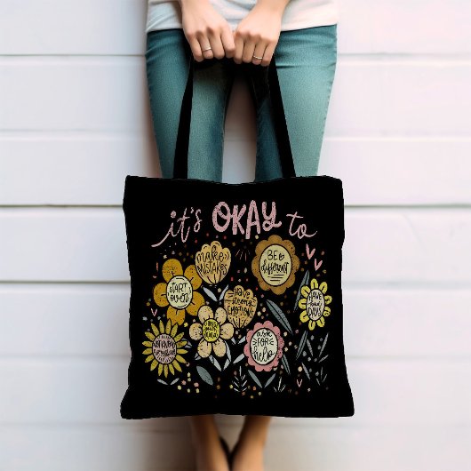 It's Okay To Boho Floral Tote Bag トートバッグ