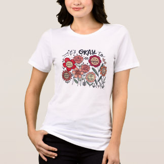 It's okay to boho Mental Health Awareness Floral  トライブレンドＴシャツ