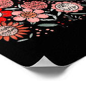 It's Okay To Boho Mental Health Floral Flowers Mot ポスター (角)