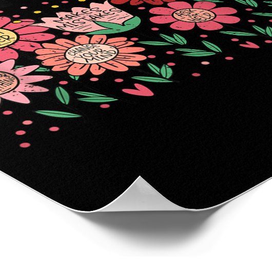 It's Okay To Make Mistakes Be Different Flower Ins ポスター (角)