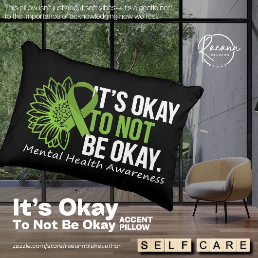 It's Okay to Not Be Okay Awareness Accent Pillow アクセントクッション