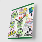 It's Pickleball Time Square Wall Clock スクエア壁時計 (傾斜)
