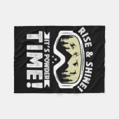 It's Powder Time Skiing Goggles Winter Sports Skie フリースブランケット (正面(横))