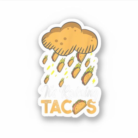 It's Raining Tacos Funny Taco Kids Girls Boys Gift シール (正面)