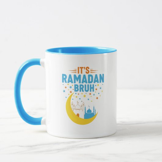 It's Ramadan Bruh Muslim Ramadan Mubarak Eid Men  マグカップ (左)