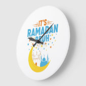 It's Ramadan Bruh Muslim Ramadan Mubarak Eid Men  ラージ壁時計 (傾斜)