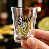 It's "Shot O'clock" typography fun shot glass. ショットグラス