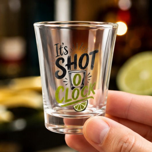 It's "Shot O'clock" typography fun shot glass. ショットグラス