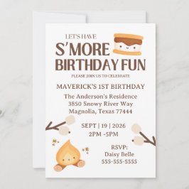 It's S'more Fun to Be One First Birthday  招待状