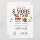 It's S'more Fun to Be One Kids 1st Birthday  招待状 (正面/裏面)