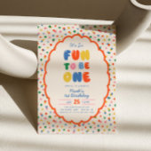 It's So Fun To Be | 大胆なコンフェッティ 1歳の誕生日 招待状