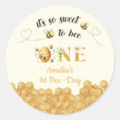It's So Sweet To Bee 1st Birthday ラウンドシール (正面)