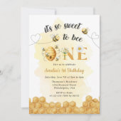 It's So Sweet To Bee 1st Birthday Invitation 招待状 (正面)