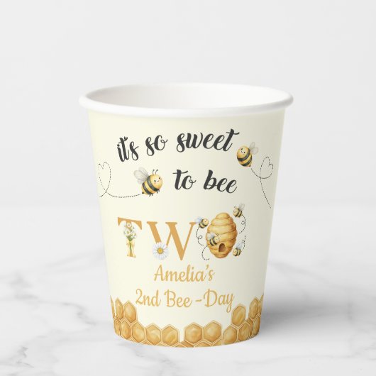 It's So Sweet To Bee 2歳の誕生日 紙コップ (正面)