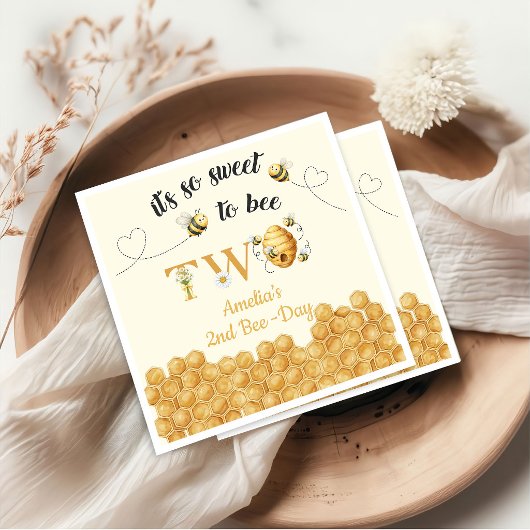 It's So Sweet To Bee 2nd Birthday スタンダードカクテルナプキン