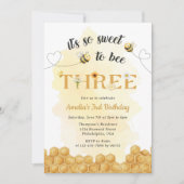 It's So Sweet To Bee 3rd Birthday Invitation 招待状 (正面)