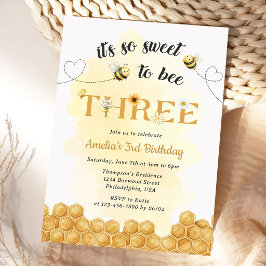 It's So Sweet To Bee 3rd Birthday Invitation 招待状