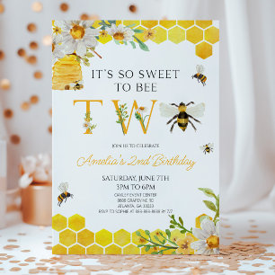 It's So Sweet To Bee TWO 2歳の誕生日パーティー 招待状