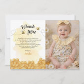 It's So Sweet To Bee Yellow Photo Birthday サンキューカード (正面)