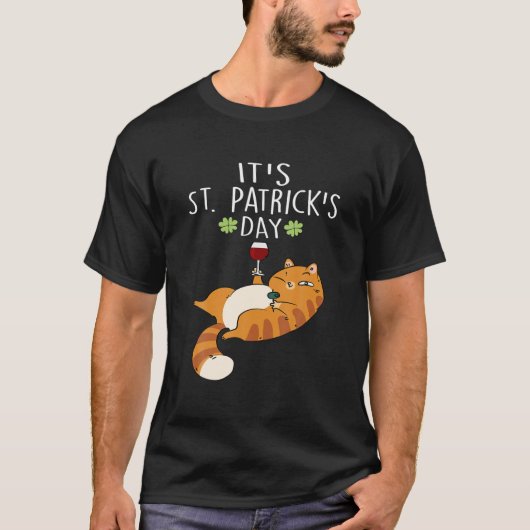 It's St Patrick's Day Funny Cat Face Saint Patrick Tシャツ (正面)