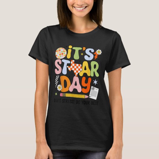 It's Staar Day Don't Stress Do Your Test Day Motiv Tシャツ (正面)