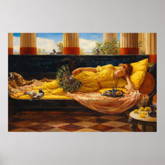 Its sweet doing nothing by John William Waterhouse ポスター