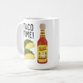 IT'S TACO TIMEかわいいタコスのホットソースイラストレーション コーヒーマグカップ (正面左)
