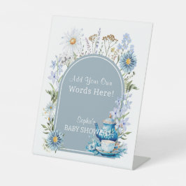 It's Tea Time Dusty Blue Garden Customizable 台座サイン