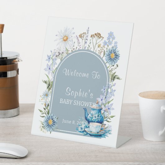 It's Tea Time Garden Baby Shower Welcome 台座サイン (インサイチュ)