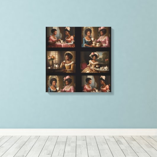 It's Tea Time Stretted Canvas Print キャンバスプリント (インサイチュ (ウッドフロア))