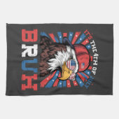Its The 4th Of July Bruh Bald Eagle Patriotic キッチンタオル (横)