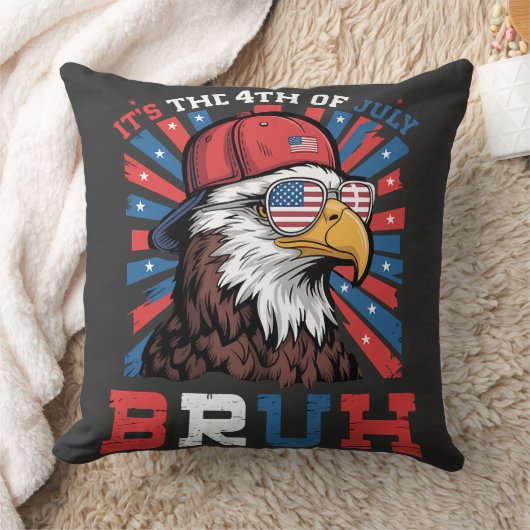 Its The 4th Of July Bruh Bald Eagle Patriotic クッション (ブランケット)