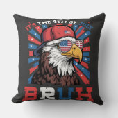 Its The 4th Of July Bruh Bald Eagle Patriotic クッション (正面)