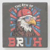 Its The 4th Of July Bruh Bald Eagle Patriotic ストーンコースター (正面)